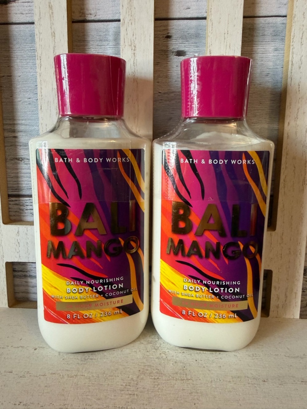 Bath & Body Works BALI MANGO Daily Nourishing Body Lotion 8oz Set Lot X2 New